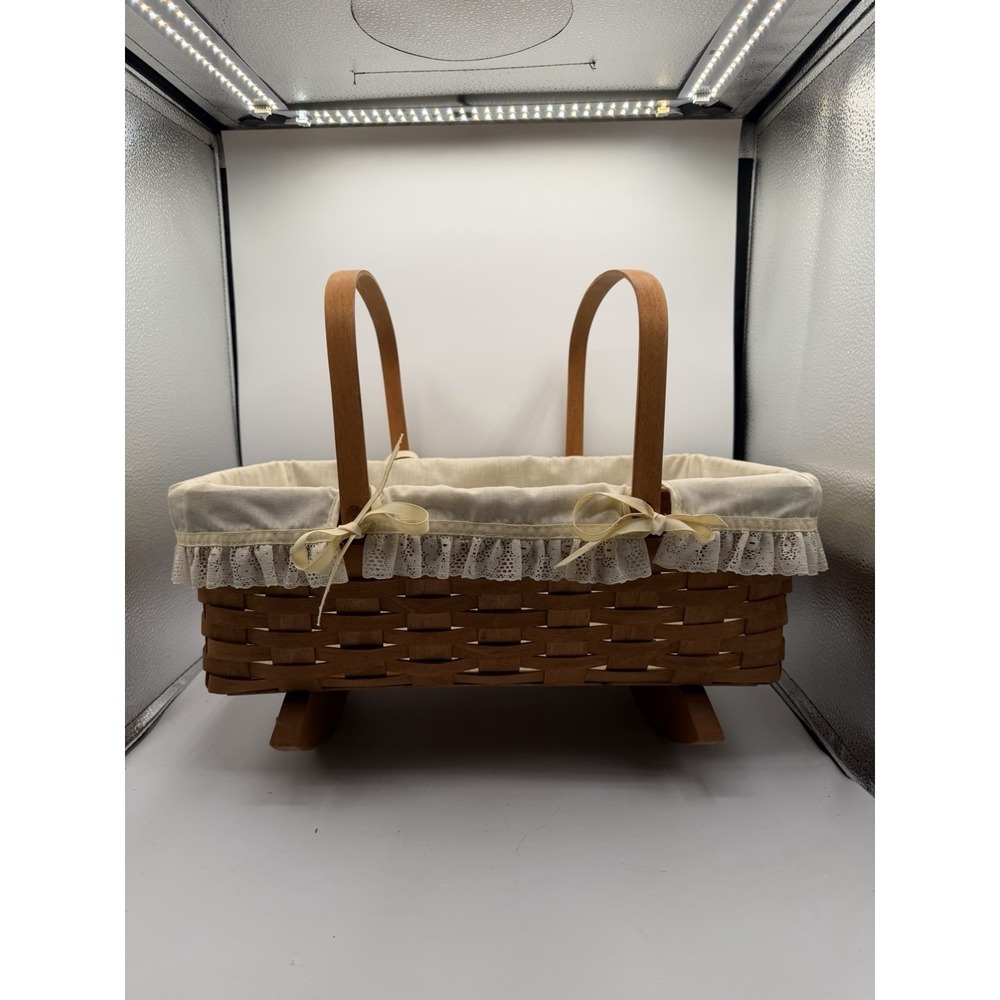 Longaberger 1991 Doll Cradle Basket – LARGE 🧺👶 – Beautiful Classic Piece - Picture 1 of 8